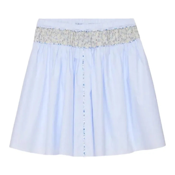 ZARA Kids | Blue | FLORAL YOKE DETAIL STRIPED SKIRT LIMITED EDITION - Picture 2 of 5